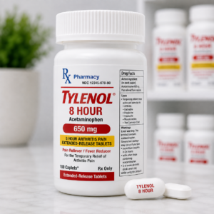 Tylenol 8 Hour 650mg extended-release acetaminophen tablets for pain and fever relief