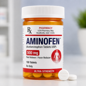 Aminofen 325 mg acetaminophen tablets for temporary pain and fever relief