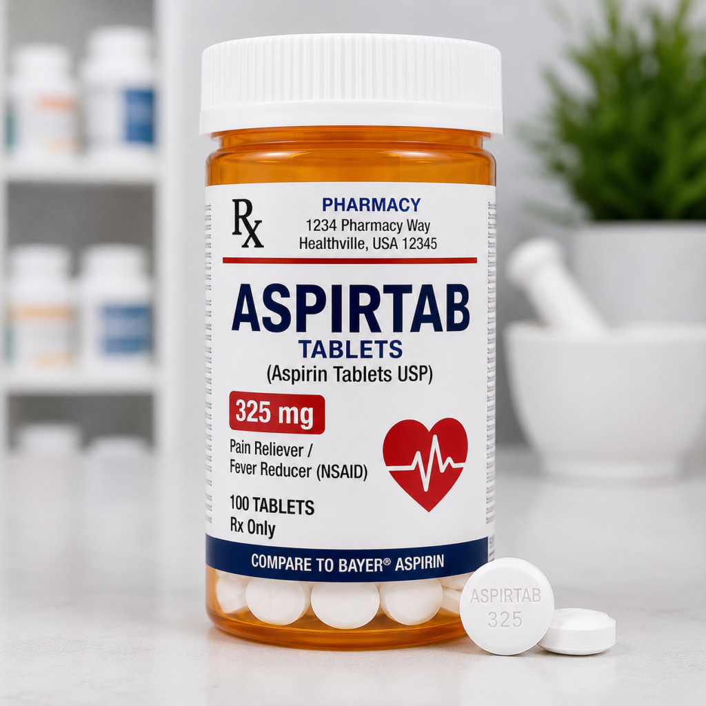 Aspirtab aspirin tablets medication