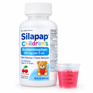 Silapap Children’s acetaminophen oral liquid for pain and fever