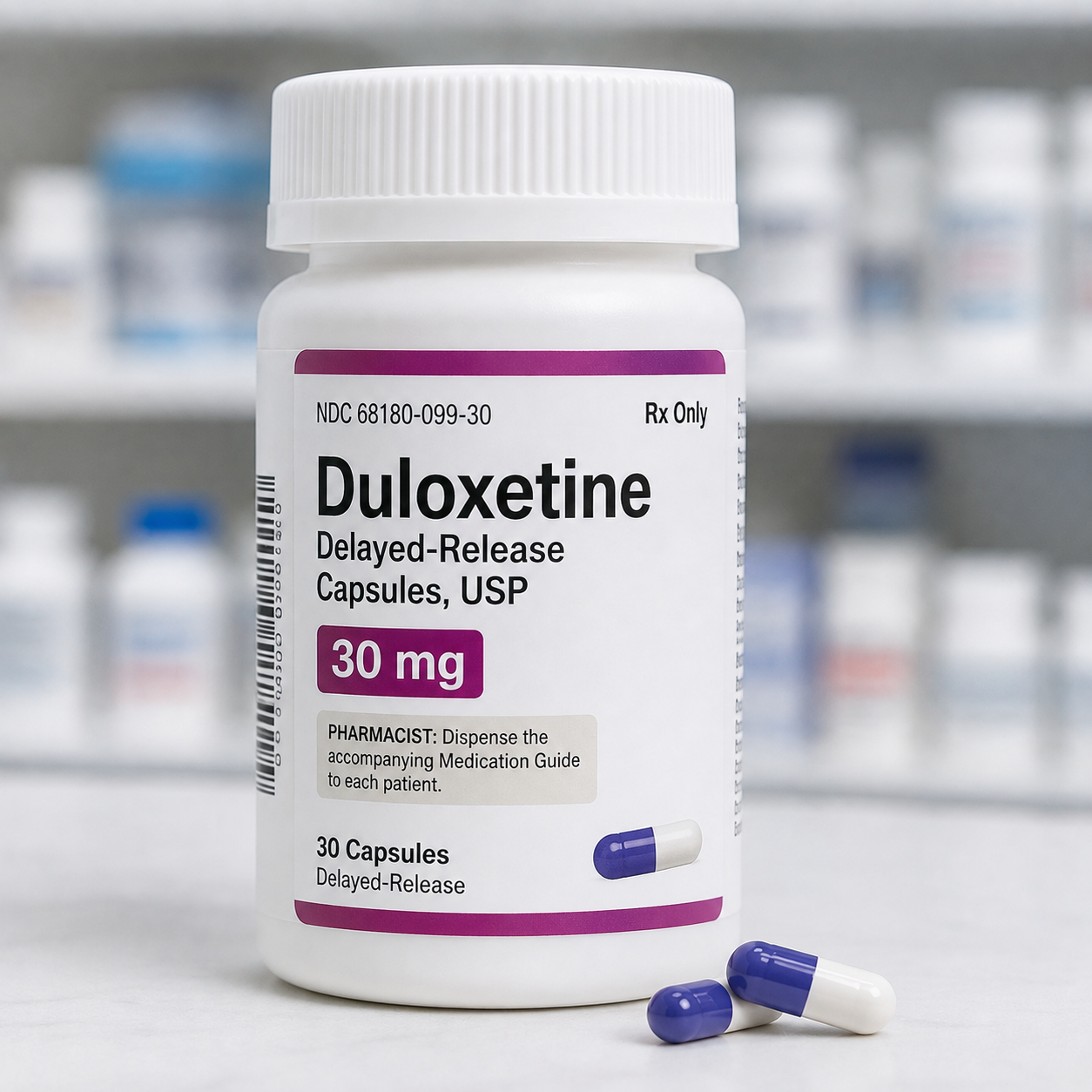 Duloxetine prescription medication delayed-release capsules