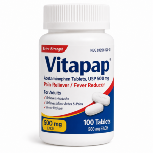 Vitapap acetaminophen tablets pain reliever and fever reducer